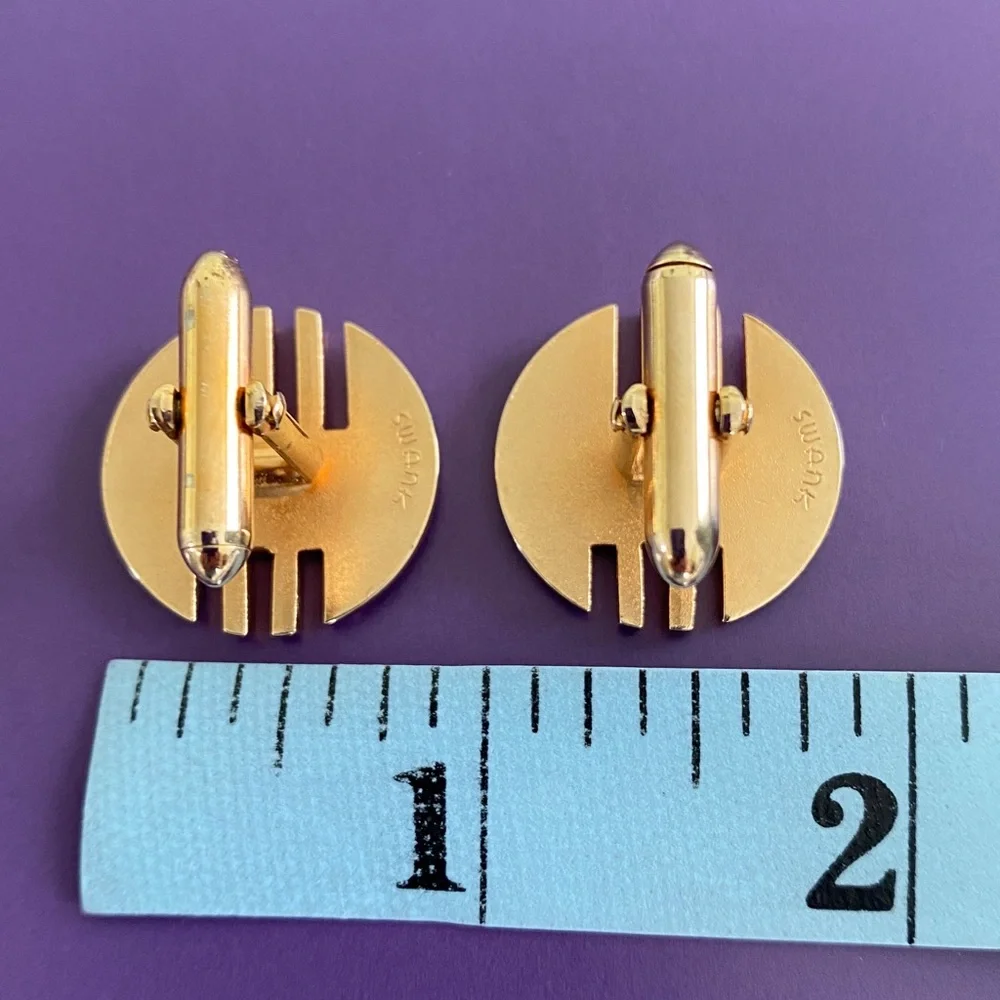 Vintage mid-century Goldtone classy Cufflinks Swank